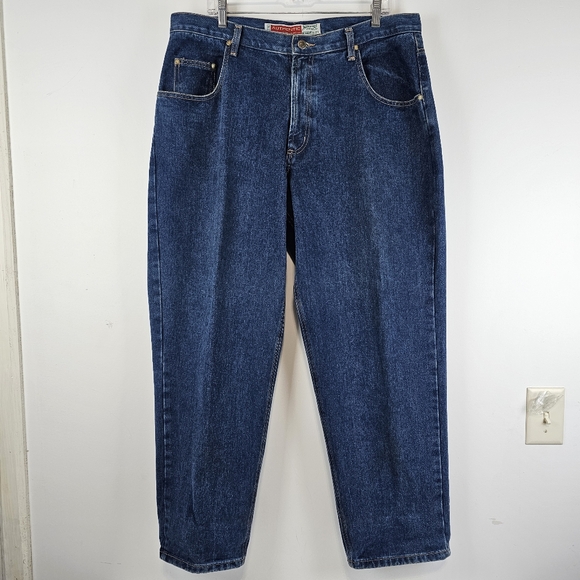 VTG Early 90s American Eagle BAGGY Jeans Mens 38x30 Mountain Blue Denim Skater